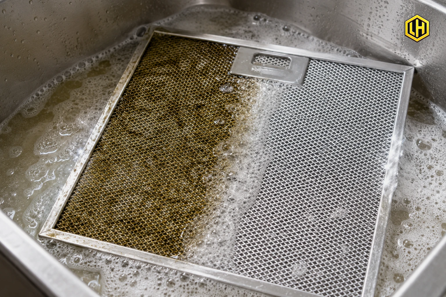 Mẹo vệ sinh lưới lọc máy hút mùi inox bằng baking soda và giấm