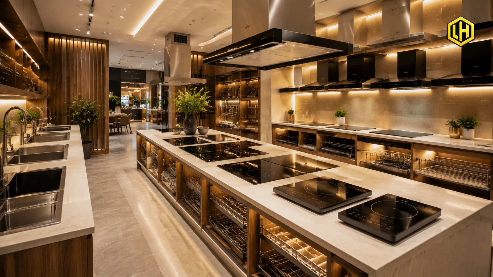 Showroom Lương Huynh trưng bày đa dạng bếp từ và thiết bị nhà bếp cao cấp tại miền Trung