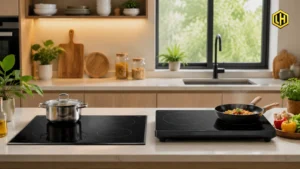 Bếp từ âm và bếp từ để bàn trong gian bếp hiện đại