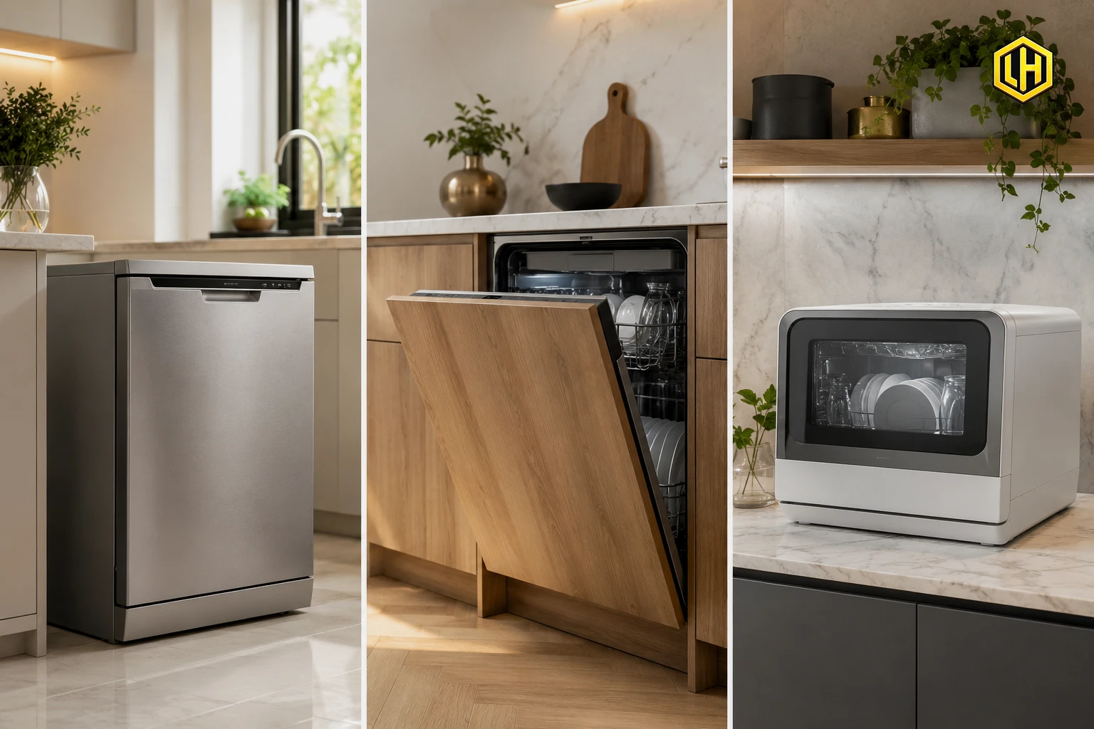 So sánh máy rửa bát độc lập âm tủ và để bàn